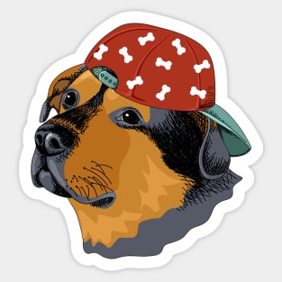 Rottweiler baseball Cap Illustration Sticker